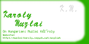 karoly muzlai business card